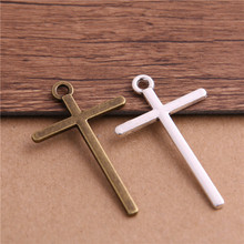 10PCS 28*45mm Tibetan Two Color Fashion Glaze Cross Charms Pendants for Jewelry Making DIY Handmade Craft P6508 2024 - buy cheap