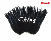 Free shipping 1kgs Black color rooster saddle feather strungs rolls 5-6inch in width 2024 - buy cheap