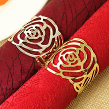 10pcs/set  Hollow Pattern Serviette Rings Opening Napkin Holder Hotel wedding Party West Dinner table Decoration napkin buckle 2024 - buy cheap