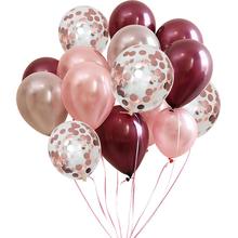 METABLE 100PCS 12/10 inch Burgundy Latex Balloon and Rose Gold Confetti Balloons for wedding party anniversary decoration 2024 - buy cheap
