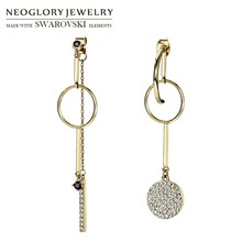 Neoglory Austria Rhinestone & Czech Rhinestone Drop Dangle Earrings Geometric Round Style For Women Fashion Party Classic Gift 2024 - buy cheap