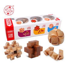 MITOYS 3PCS/Set 3D wooden puzzle for children adult puzzle wood iq puzzle brain teaser educational toys for children mind games 2024 - buy cheap