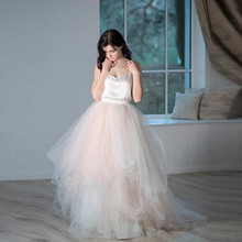 Formal Puffy Long Wedding Tulle Skirts For Bridal Pretty Light Pink Women Tulle Skirt Photography Faldas Mujer Saias 2019 Custom 2024 - buy cheap