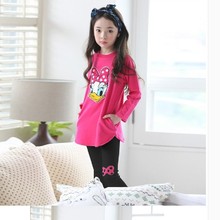 2018 spring Girls clothes Sets Cartoon Donald Duck Lovely print Children Tracksuit kids clothing suit toddler t shirt+pant 2-7 2024 - buy cheap