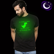 Mens Summer Short T-Shirt Green Fluorescent Casual Luminous T-shirts The Internet Is Broken So I Am Outside Shirt Male Tops 2024 - compre barato