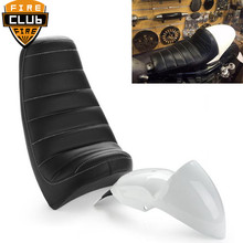 For Harley Sportster Cafe Racer XL 883 2004-UP White Cowl Fender Mudguard Tail Section+Black Driver Seat 2024 - buy cheap