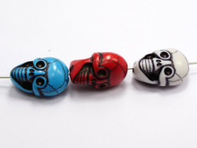 50 White with Black Dotted Halloween Gothic Skull Acrylic Beads 20mm(Double side)le side) 2024 - buy cheap