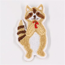 Clothing diy embroidery badge iron on patch deal with it animal patches for clothe raccoon badge stickers fabric free shipping 2024 - buy cheap