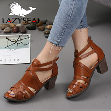 LazySeal High Heels Zipper Sandals Women Summer Shoes Fashion Open Toe Sandals Gladiator Ladies Dress Shoes Sandalias Mujer 2019 2024 - compre barato