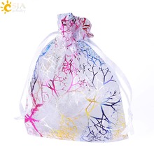 CSJA 10Pcs 12x9cm Colorful Organza Bag Decoration Drawable Gift Pouches Jewelry Packaging Bags Wedding Party Gifts Pouch F478 2024 - buy cheap