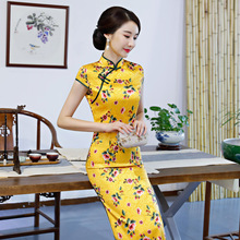 Sexy Long Cheongsam Summer Traditional Chinese style Dress Novelty Womens Rayon Qipao Slim Party Dresses Button Vestido S-3XL 2024 - buy cheap