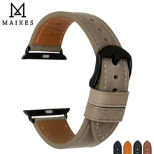 Maikes pulseira de couro genuíno para apple pulseiras relógio 44mm 42mm & apple relógio faixa 40mm 38mm iwatch 4 3 2 1 acessórios 2024 - compre barato