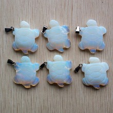 Pingentes formato de tartaruga para colar, pedra opala, alta qualidade, colar, jóias, envio grátis, 2018 2024 - compre barato