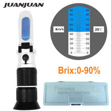 Handheld 0-90% Brix Refractometer for sugar content fruit juice liquids tester accuracy Brix instrument with retail box 22% off 2024 - buy cheap