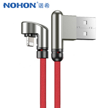 NOHON Charger Data Lighting Cable For iPhone XS MAX XR X 8 7 6 Plus For iPad 8pin Mobile Phone Fast Charging Double Elbow Cables 2024 - buy cheap