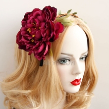 Festival de Halloween mujer Cosplay flor en la cabeza diademas pelo para niña crochet Hairwear accesorios para el cabello 2024 - compra barato