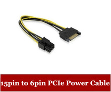 Adaptador de fuente de alimentación SATA a PCI-E de 6 pines, Cable de 15 AWG para tarjeta de visualización de vídeo gráfico, PC, 3 unids/lote 2024 - compra barato