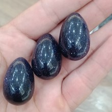 DHXYZB 3pcs Natural Blue sandstone egg shape rock Quartz stone and Crystal Mineral blue san reiki Healing for home Decor 30mm 2024 - buy cheap