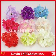 NOVA 100 Pcs 12 cm Hydrangea Artificial Cabeças De Flor de Seda Decoração Para O Natal De Casamento Hotel Casa Decoração Flores falsas 2024 - compre barato