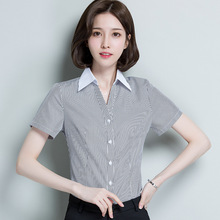 TUHAO  Blouses Summer Formal Style Shirt Striped Blouse Office Lady High Quality Plus Size 4XL 3XL Shirts Tops HN173 2024 - buy cheap