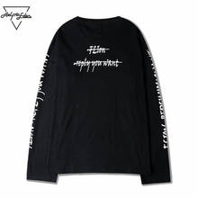 Aelfric Eden Men's Retro Long Sleeve T Shirt O-neck Print Tops Black Loose Wild Cotton Undershirts Man Skateboard Brand T-shirts 2024 - buy cheap