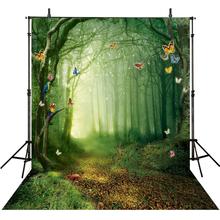 Butterfly  Magic Green Magic Forest Wonderland background polyester or Vinyl cloth High quality Computer print wall backdrop 2024 - buy cheap