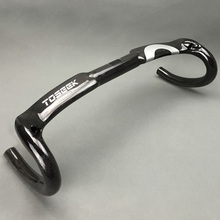 TOSEEK Silver LOGO Glossy full carbon fiber road bike handlebar bend bicycle handlebar 31.8 x 400/420/440mm 2024 - buy cheap