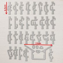 34 pçs/lote Grandes Alfabetos Letras Armação de Metal Corte De Matrizes para DIY Scrapbooking Embossing Decorativa Artesanato Cartões Novo 2018 Diecut 2024 - compre barato