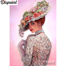 Dispaint Full cuadrado/redondo taladro 5D DIY diamante pintura "Mujer Flor" bordado punto de cruz 3D decoración para el hogar A10815 2024 - compra barato