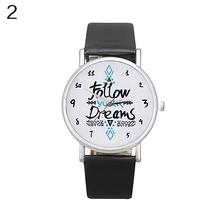Women Men Girls Casual Watche Fashion Follow Your Dream Printed Leather Strap Quartz Wrist Watch Relogio Feminino reloj mujer 2024 - buy cheap