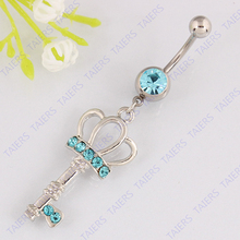 Belly button ring Key  Fashion Lady piercing jewelry Retail navel ring 14G 316L surgical steel Nickel-free TAIERS 2024 - buy cheap