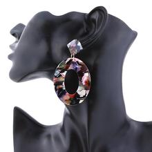 Fashion Women Hollow Circle Pendant Camouflage Drop Dangle Earrings Jewelry 2024 - buy cheap