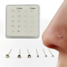 925 Sterling silver nose stud 1.5mm 2.5mm mixed nose pin stud  indian nostril piercing 20pcs/pack 2024 - buy cheap