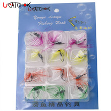 12pcs/Set Plastic kit Hooks Dry Fly Hooks Tackle Tool Kits artificial Fishing lure Trout Flies Carbon Steel Butterfly Style Fish 2024 - buy cheap