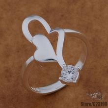 AR516 Silver Plated ring, Silver Plated fashion jewelry, double heart inlaid transparent stone /elmancta fxyaopfa 2024 - buy cheap