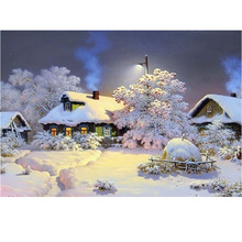 Needlework Diamond Painting Beautiful Snow Winter Landscape Diamond Embroidery All Drill Rhinestone Mosaic Picture XU 2024 - buy cheap