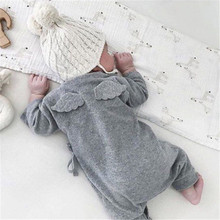 Solid Color Baby Boy Girls Rompers Long Sleeve Cotton Angel Baby Soft Clothes Wings Rompers Newborn Kids Baby Boy Girls Outfits 2024 - buy cheap