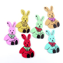 50pcs Mixed 34x20mm Wooden Rabbit Buttons For Clothing Needlework Scrapbooking Wood Botones Decorative Crafts Diy Accessories 2024 - buy cheap