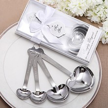 50 sets/lot Love Wedding favors of Simply Elegant Heart Shaped Stainless Steel measuring spoon in White Gift Box Free shipping 2024 - buy cheap
