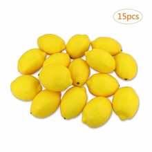 WXBOOM 15pcs Artificial Yellow Lemons Fake Fruit  Simulation Fruit Decorations Home Decor Party Solid Artificial Fruit 2024 - buy cheap