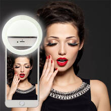Универсальный светодиодный светильник для фотосъемки, лампа с кольцом для ночного телефона для iPhone SE, 5, 6, 6S Plus, LG, Samsung, HTC, LG 2024 - купить недорого