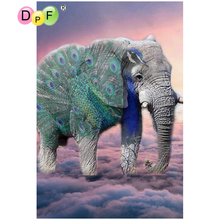 DPF DIY Elephant 5D square diamond painting cross stitch crafts diamond embroidery wall painting home decor mosaic 2024 - buy cheap