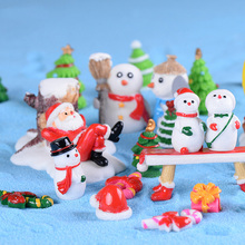 Mini Christmas Figures Snowman Sant claus Miniature figurine home decoration DIY Fairy Garden ornaments Resin craft kids toys 2024 - buy cheap
