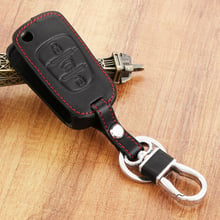 High Quality genuine leather car key cover for KIA RIO K2 K5 Sportage Sorento SOUL Pro Ceed Cerato 3 Buttons fold key 2024 - buy cheap