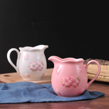 Белый/розовый керамический молочный чайник с рисунком вишни, креативные горшки, сахарница, банка для приправ, горшок для специй, фотография 2024 - купить недорого