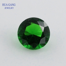 Free Shipping Size 1.0-15mm New Color Green Round Shape Machine Cut Loose Glass Stone Synthetic Gems For Jewlry 2024 - buy cheap