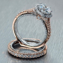 Женское Винтажное кольцо 2 в 1, романтичное обручальное кольцо цвета розового золота, ювелирные изделия для подарка, 2019 2024 - купить недорого