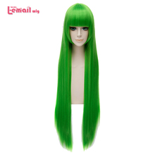 L-correo electrónico peluca nueva animación 100cm/39,37 pulgadas Cosplay pelucas verde largo recto pelo sintético Perucas Cosplay peluca 2024 - compra barato