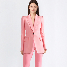 Traje de un botón para mujer, pantalón entallado, traje de oficina, esmoquin, 2 piezas, 2019 2024 - compra barato