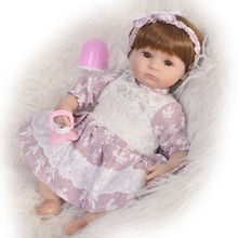 Boneca reborn bebê de 43 cm, brinquedo realista de silicone macio, boneca de recém-nascido, princesa de pelúcia, venda imperdível 2024 - compre barato